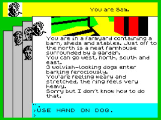 You cannot pet the dog in Lord Of The Rings: Game One
