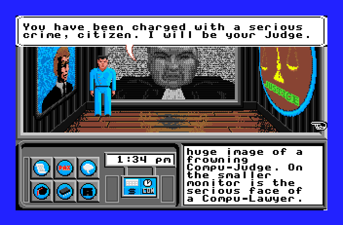 Screencap from the Apple II GS version of Neuromancer, coded by Heineman