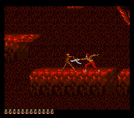 In the SNES version, your mirror self drops you straight into hell, which is something of an escalation In the SNES version, your mirror self drops you straight into hell, which is something of an escalation